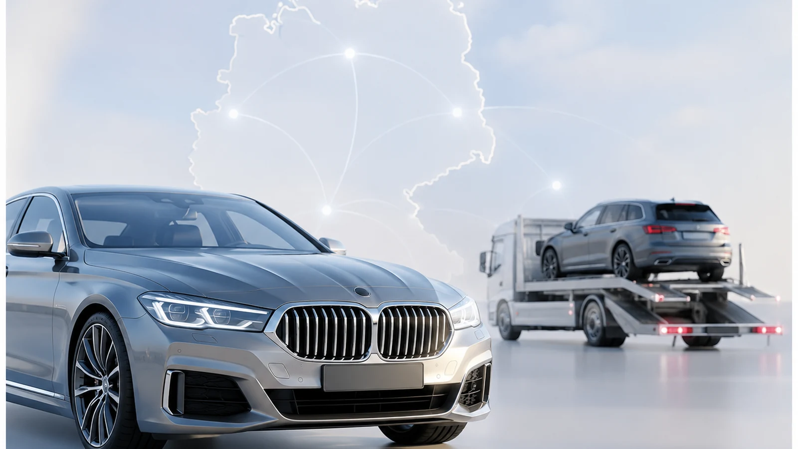 Fahrzeugflotte und Logistik als Symbol für digitale Fuhrparkverwaltung