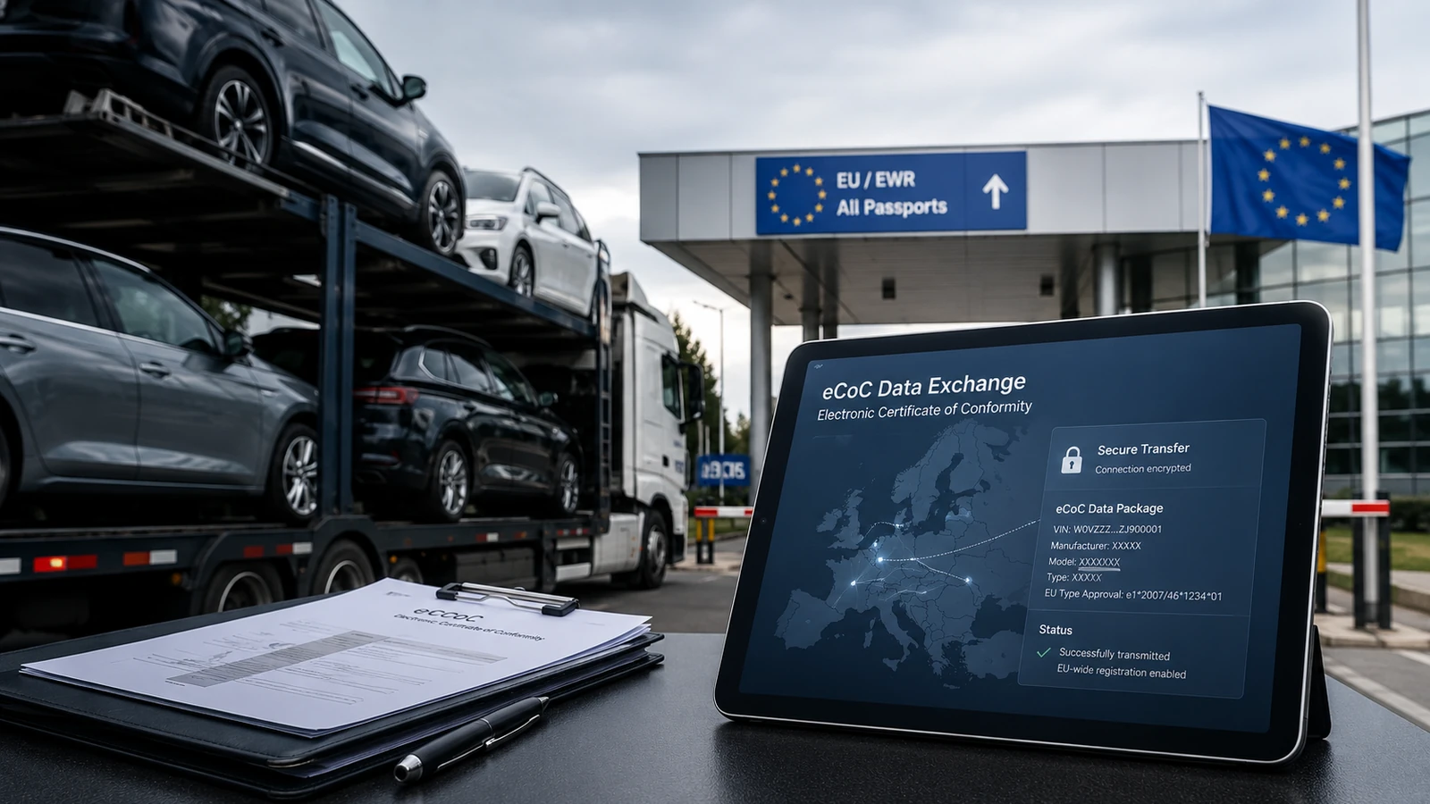 Sicherer eCoC-Datenaustausch für grenzüberschreitende Fahrzeugregistrierung in der EU