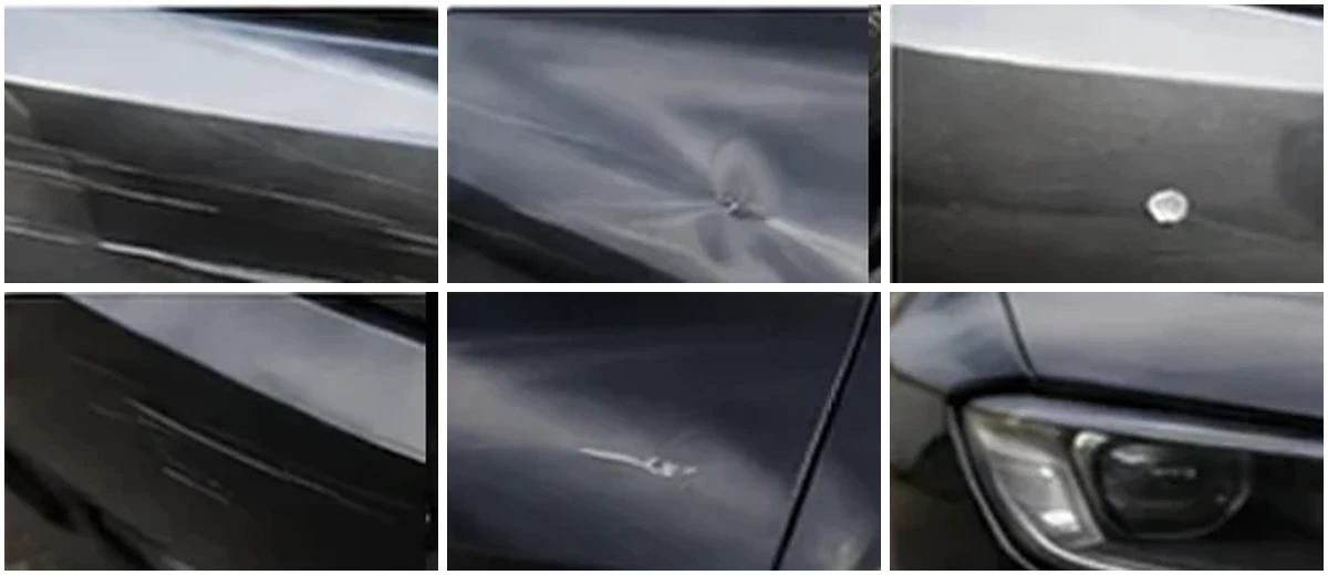 Beispielbilder für Kratzer, Dellen und Fahrzeugschäden