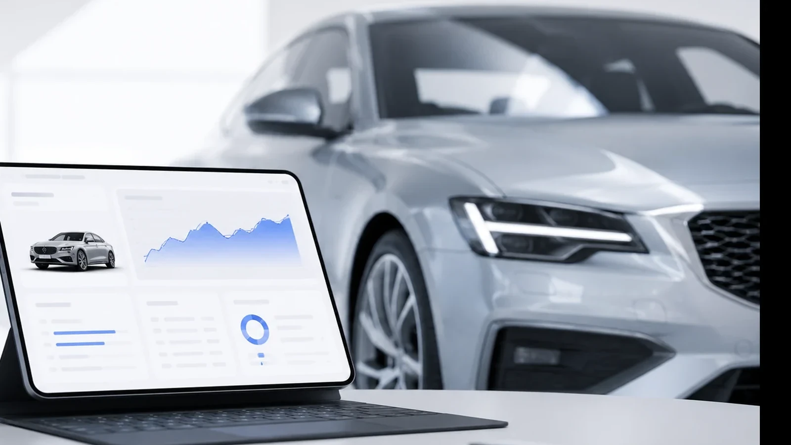 Fahrzeugbewertung im modernen Showroom