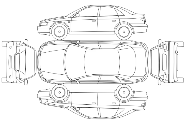 Fahrzeug Schadensskizze